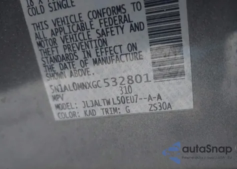 2016 Infiniti Qx60 from USA, damaged, VIN 5N1AL0MNXGC532801